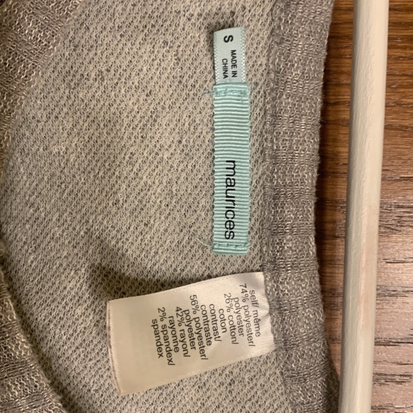 Women’s size small, knit top with strap detail in 2 tones of grey - Picture 2 of 6